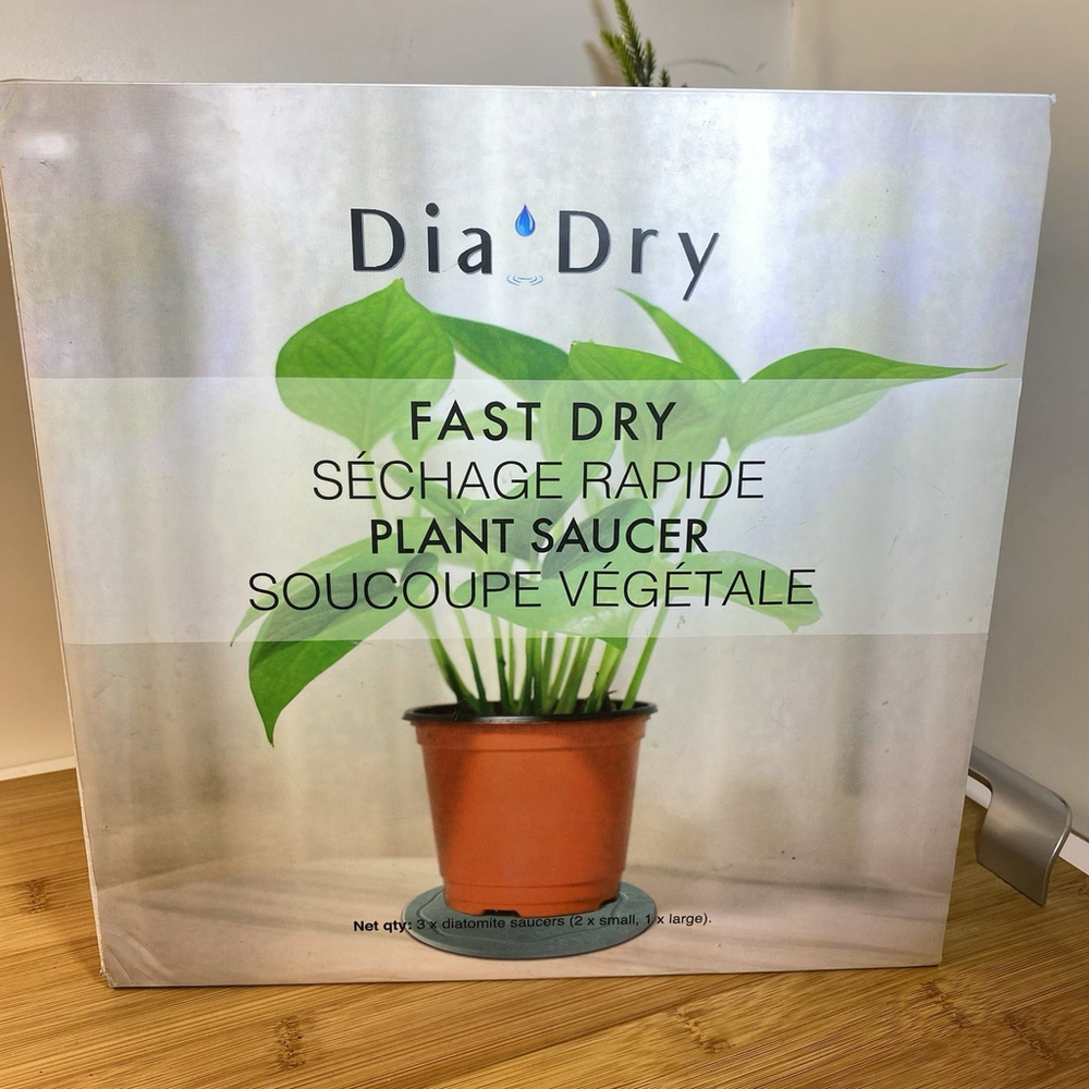 DIA DRY Diatomite Plant Trays (Set of 3) for Indoors Plants,Made of Fast Dry